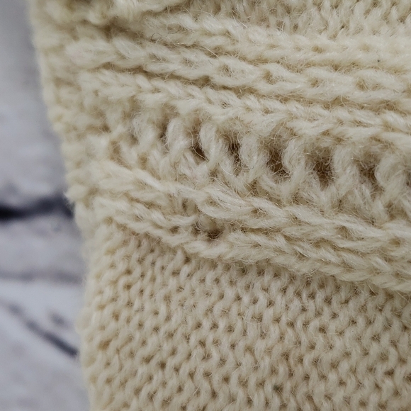 Vintage 60s Ann Arbor USA Made 100% Wool Sweater S VGUC Cream - Picture 8 of 11